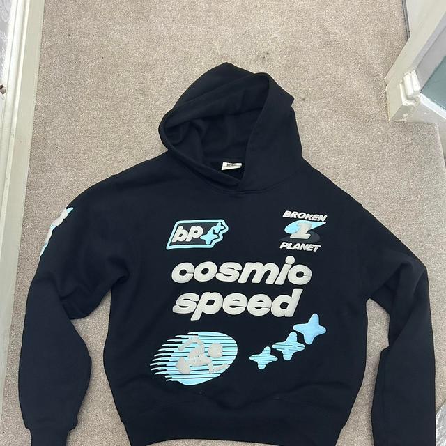 Broken Planet Men's Hoodie - Black/Blue - XS on Productcaster.