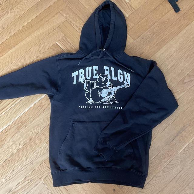 True Religion Men's Hoodie - Black/White - S on Productcaster.