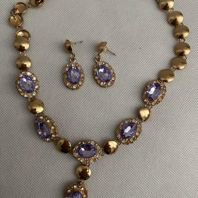 Women's Necklace - Gold/Purple on Productcaster.