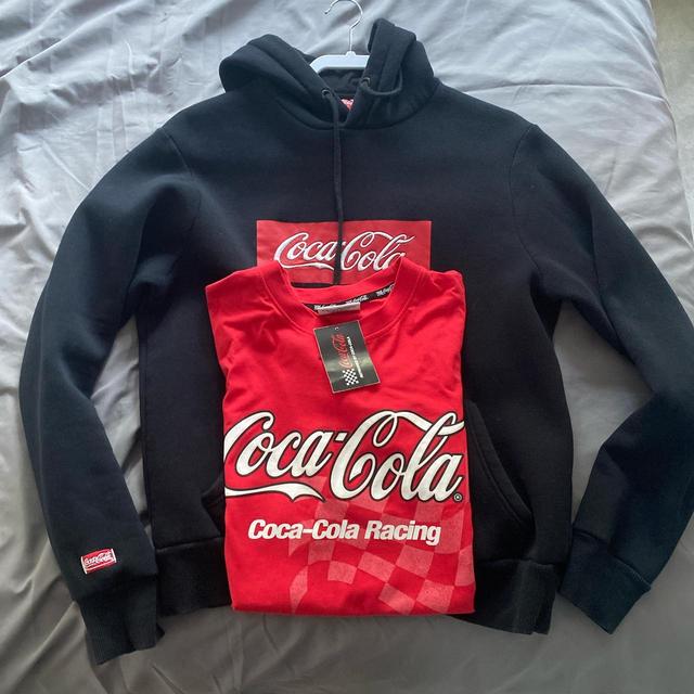 Coca-Cola Men's Jumper - Black/Red - M on Productcaster.