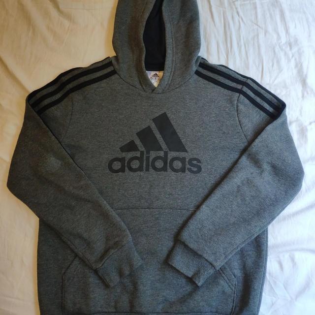 Adidas Men's Hoodie - Black/Grey - S on Productcaster.