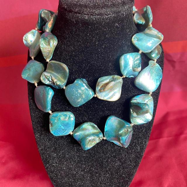 Vintage Women's Necklace - Blue on Productcaster.