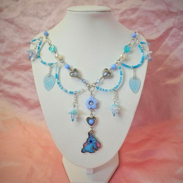 Disney Women's Necklace - Blue/Silver on Productcaster.