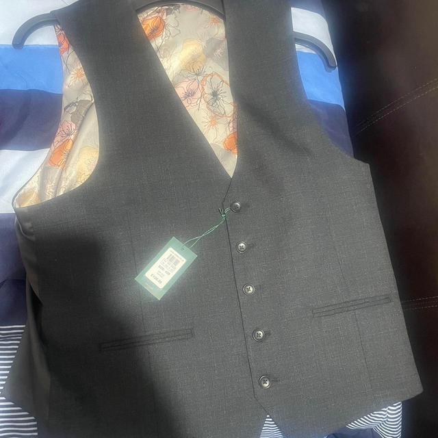 Moss Bros Men's Waistcoat - Black/Grey - XL on Productcaster.