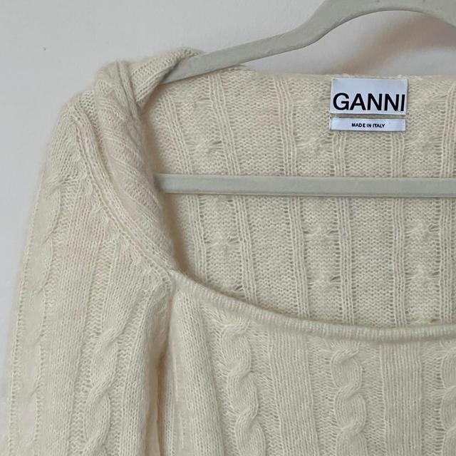 Ganni Women's Jumper - Cream/White - M on Productcaster.