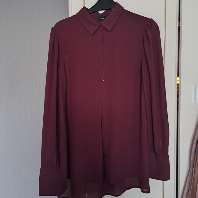 New Look Women's Blouse - Red/Burgundy - 10 on Productcaster.