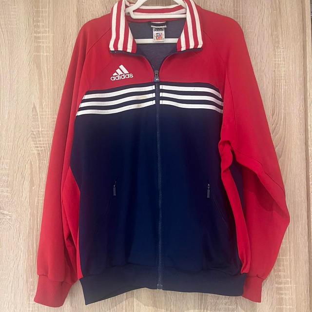 Adidas Originals Men's Lightweight Jacket - Red/Navy - L on Productcaster.