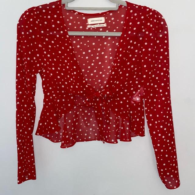 Urban Outfitters Women's Cardigan - Red/White - 4 on Productcaster.