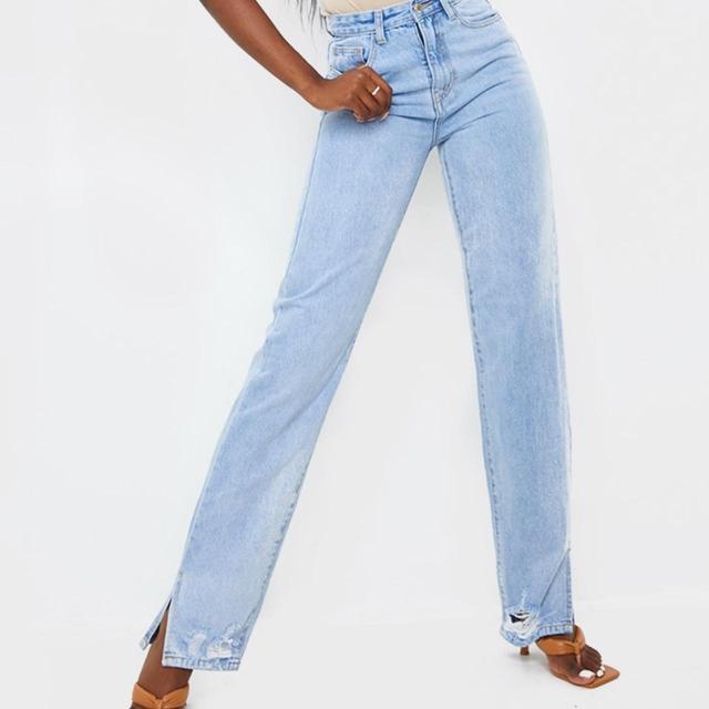 PrettyLittleThing Tall Women's Distressed Jeans - Blue - UK 10 on Productcaster.