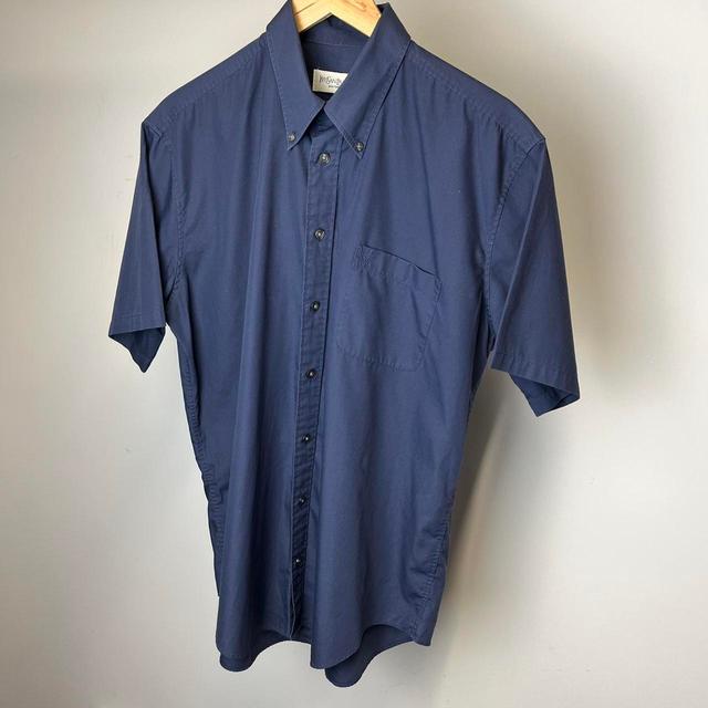 Yves Saint Laurent Men's Shirt - Navy/Blue - L on Productcaster.