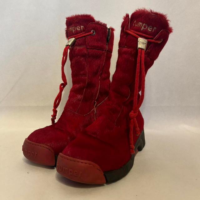 Vintage Women's Mid calf Boots - Red/Burgundy - UK 4 on Productcaster.