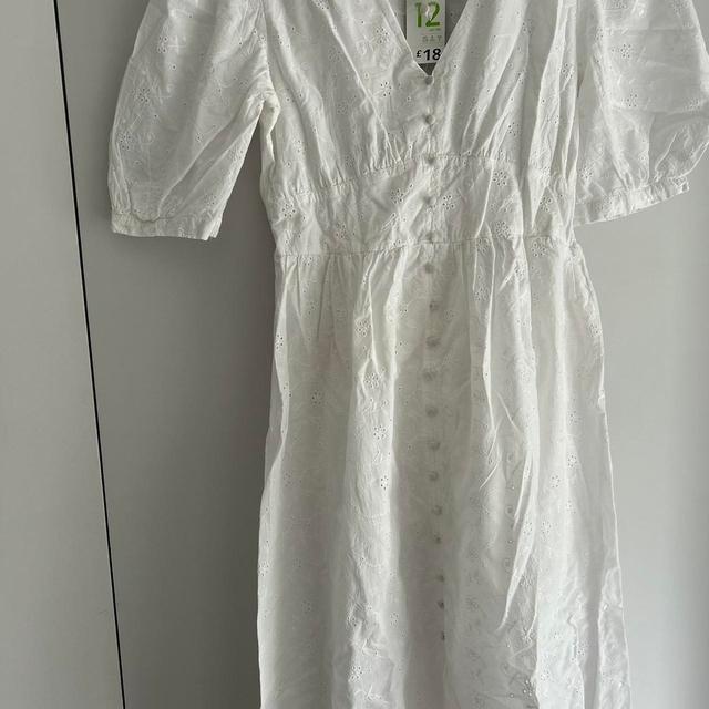 Primark Women's Cotton Dress - White - 12 on Productcaster.