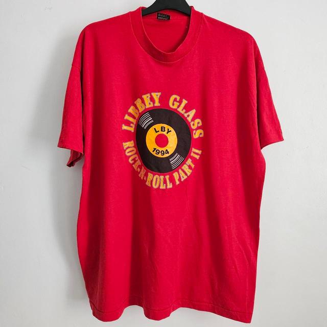 Vintage Men's T-shirt - Yellow/Red - XXL on Productcaster.