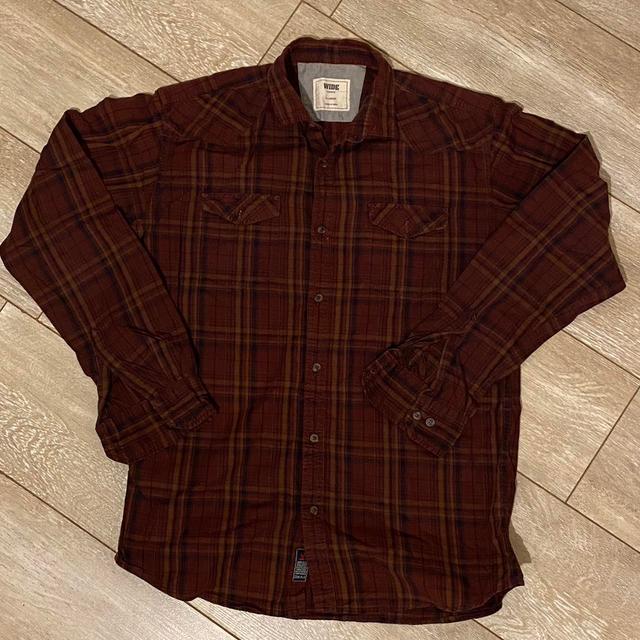 American Vintage Men's Shirt - Brown/Burgundy - L on Productcaster.