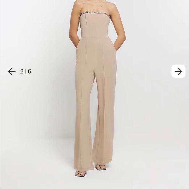 River Island Women's Straight leg Jumpsuit - Tan - UK 12 on Productcaster.