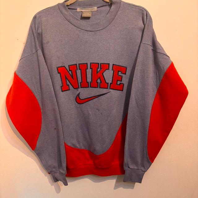 Nike Men's Sweatshirt - Red/Blue - L on Productcaster.