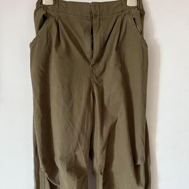 Bershka Women's Cargo Trousers - Khaki - M on Productcaster.