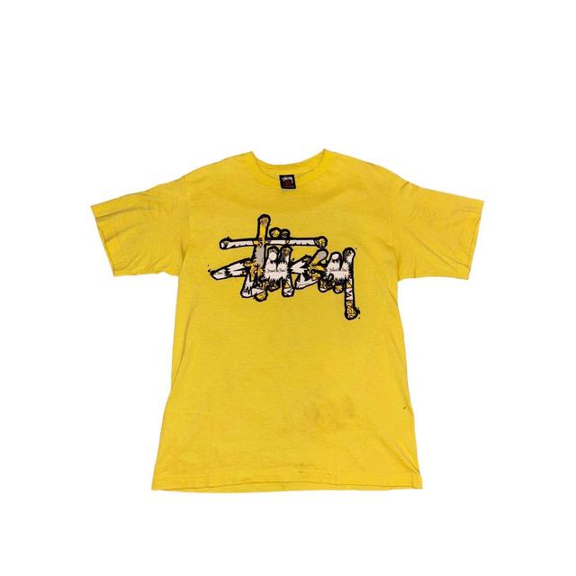 Stüssy Men's T-shirt - Yellow - M on Productcaster.