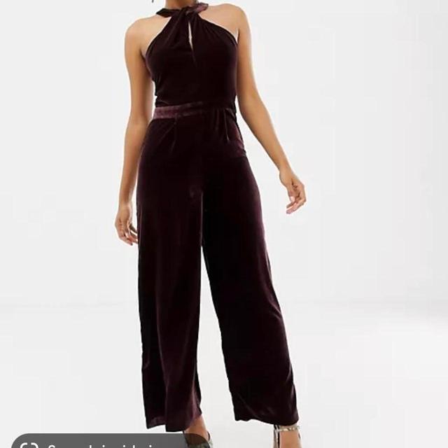 Oasis Women's Party Jumpsuit - Burgundy - UK 8 on Productcaster.