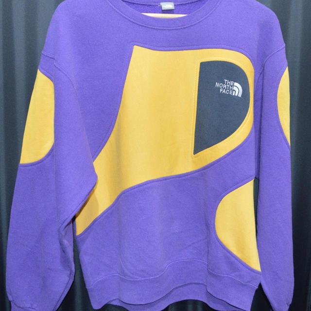 The North Face Men's Sweatshirt - Yellow/Purple - S on Productcaster.