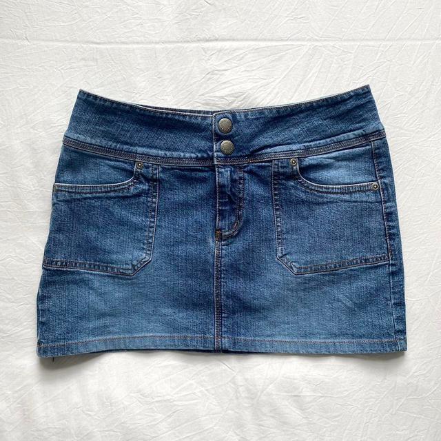 Topshop Women's Mini Skirt - Blue/Navy - UK 10 on Productcaster.