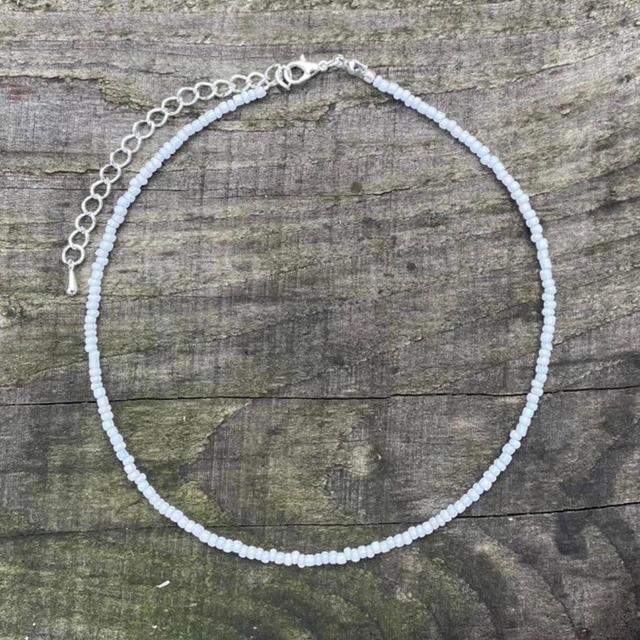 Handmade Women's Necklace - White/Silver on Productcaster.