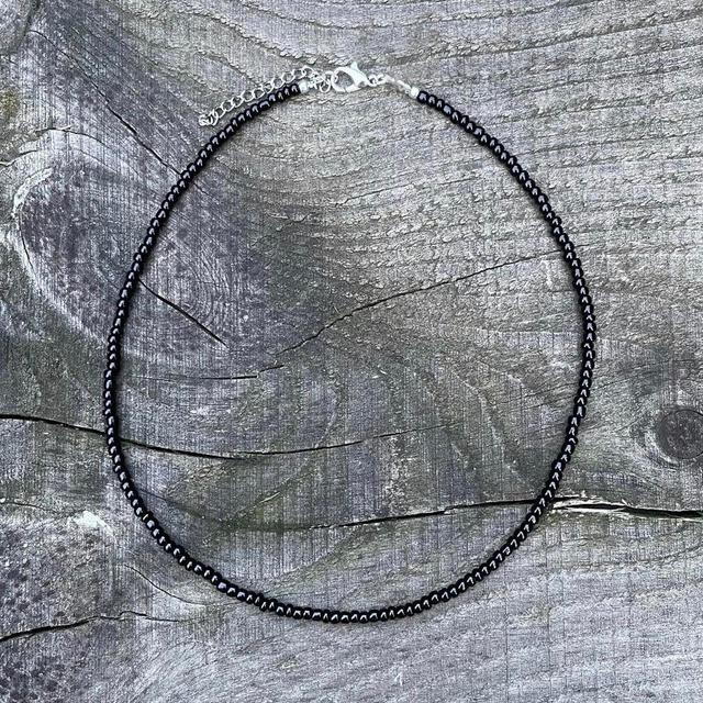 Handmade Women's Necklace - Silver/Black on Productcaster.