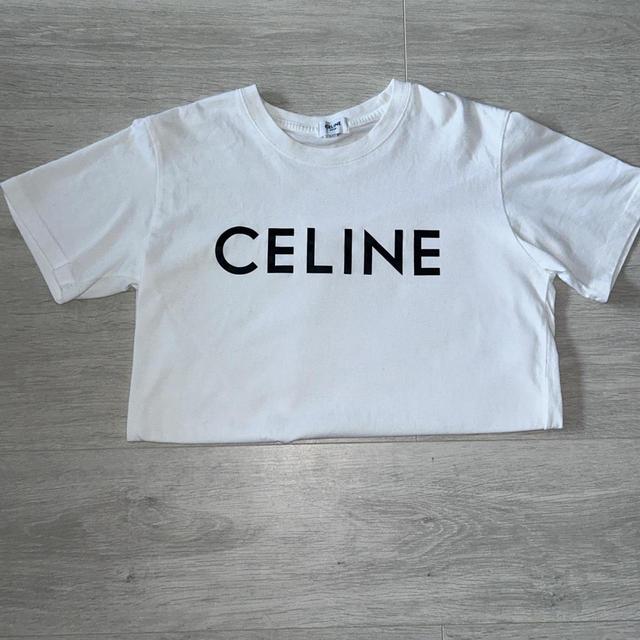 CELINE Men's T-shirt - White - M on Productcaster.