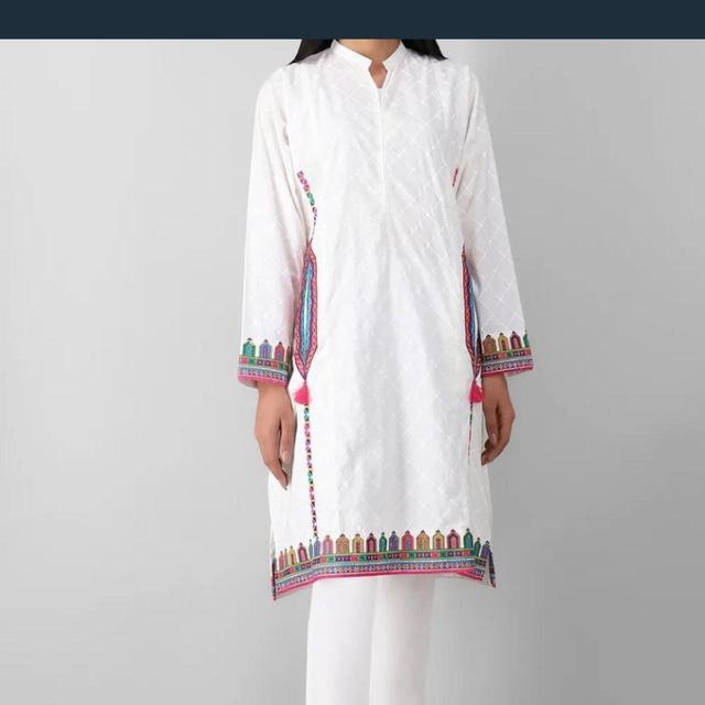 Khaadi Women's Dress - White/Multi - 8 on Productcaster.