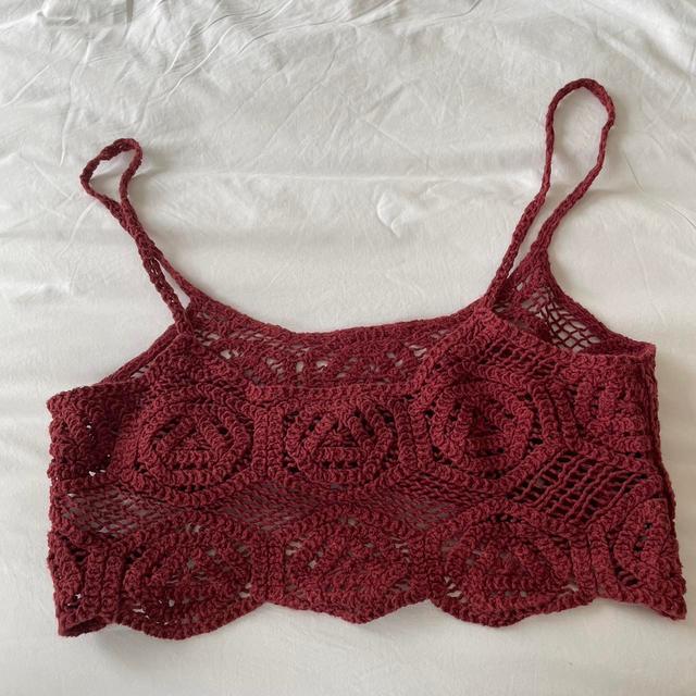 Zara Women's Crop top - Burgundy/Red - 8 on Productcaster.