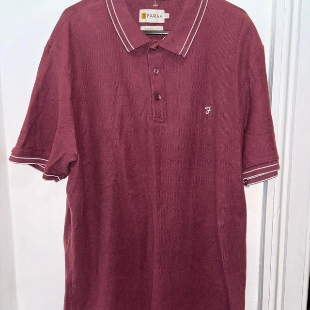 Farah Men's Polo shirt - Burgundy - XL on Productcaster.