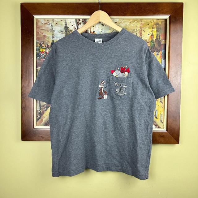 Looney Tunes Men's T-shirt - Grey - M on Productcaster.