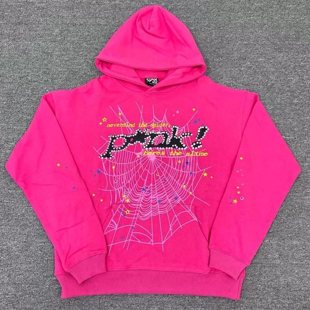 Spider Worldwide Men's Hoodie - Pink - M on Productcaster.