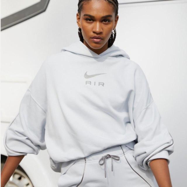 Nike Women's Hoodie - Grey/White - 12 on Productcaster.