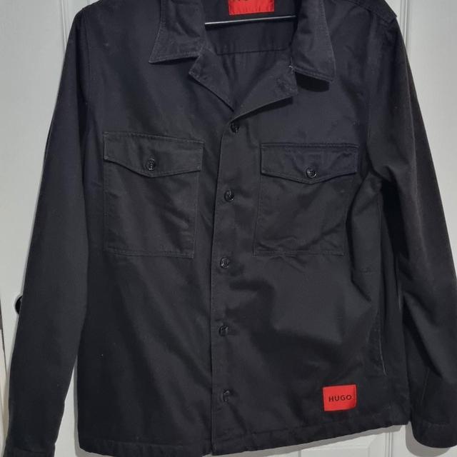 Hugo Boss Men's Cotton Jacket - Black/Red - S on Productcaster.