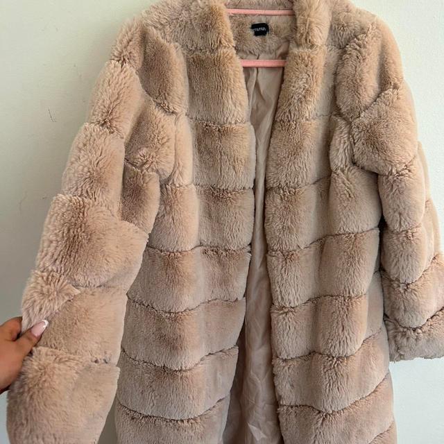 PrettyLittleThing Women's Coat - Cream/Pink - UK 12 on Productcaster.