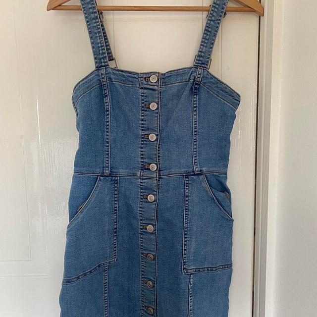 H&M Women's Denim Dress - Blue/Navy - 8 on Productcaster.