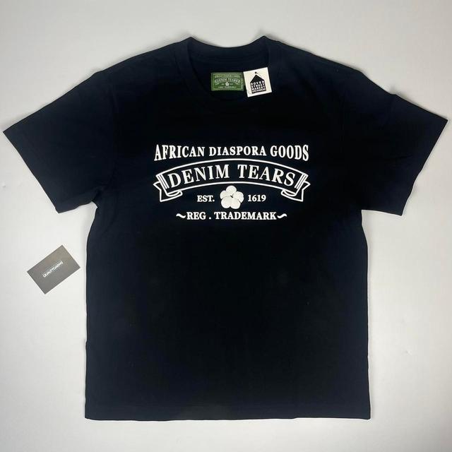 Denim Tears Men's T-shirt - Black/White - S on Productcaster.