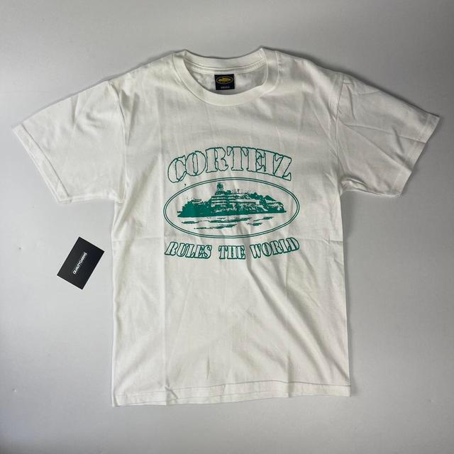 Corteiz Men's T-shirt - White/Green - M on Productcaster.