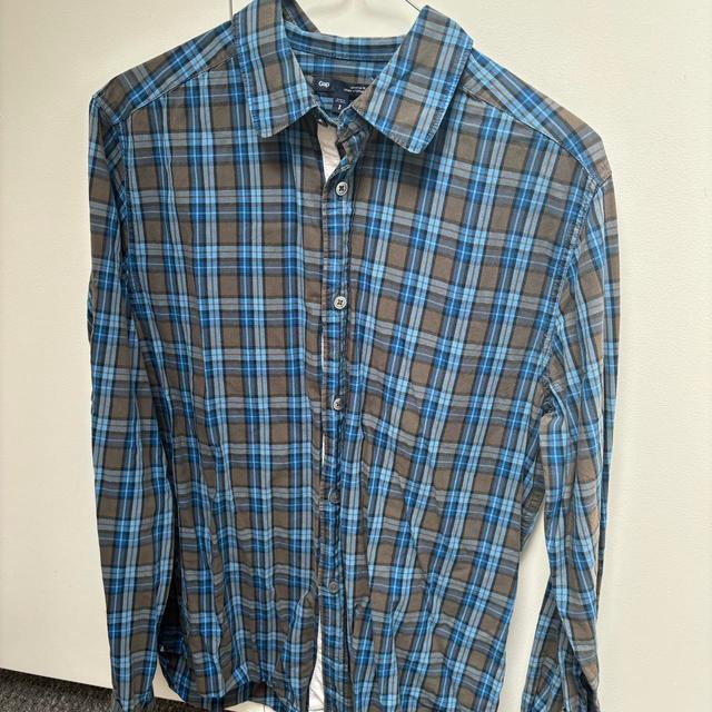 Gap Men's Shirt - Blue/Multi - S on Productcaster.