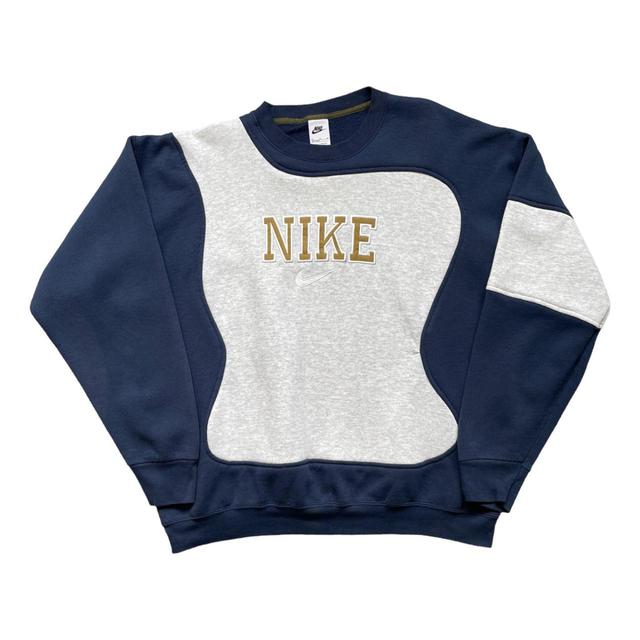 Nike Men's Sweatshirt - Navy/Grey - L on Productcaster.