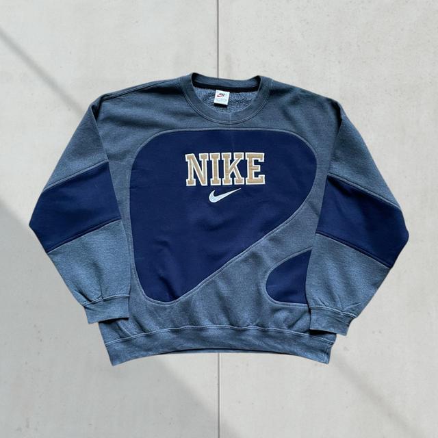 Nike Men's Sweatshirt - Grey/Navy - XL on Productcaster.