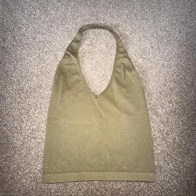 Urban Outfitters Women's Crop top - Green/Silver - 8 on Productcaster.