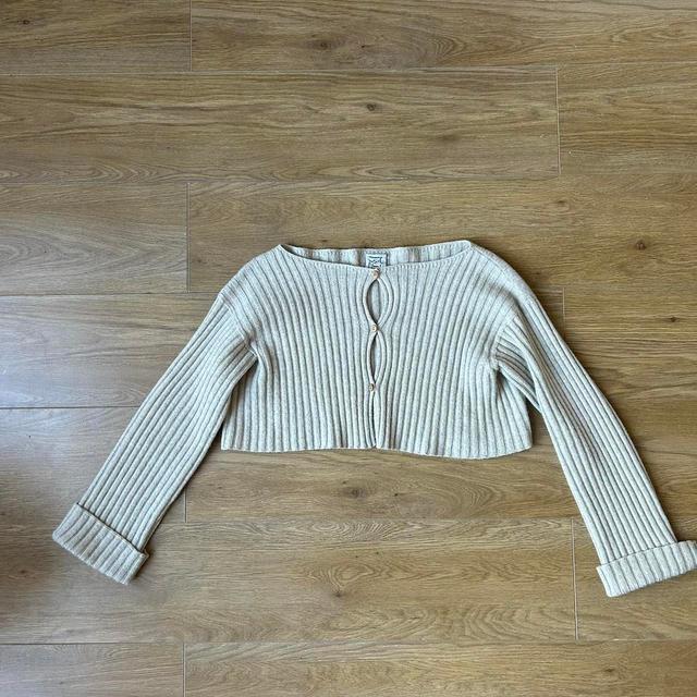 Baserange Women's Jumper - Cream/Tan - S on Productcaster.