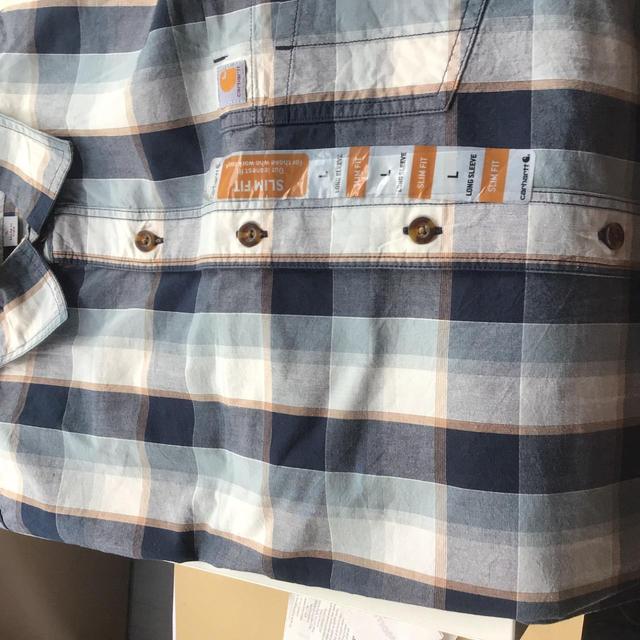 Carhartt Men's Shirt - Blue/Multi - L on Productcaster.