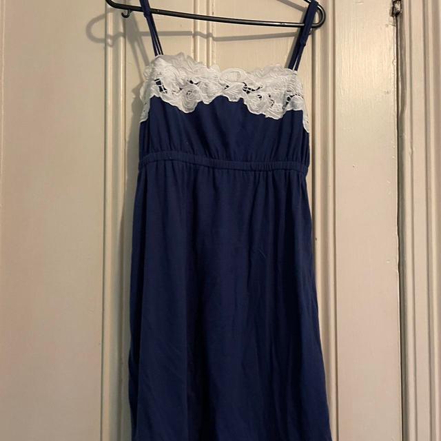 New Look Women's Dress - Navy/White - 12 on Productcaster.