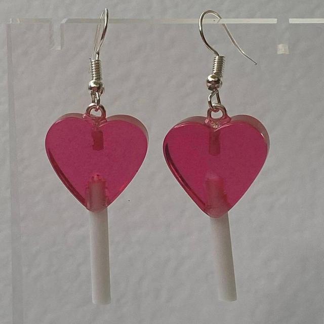 Handmade Women's Earrings - Pink on Productcaster.