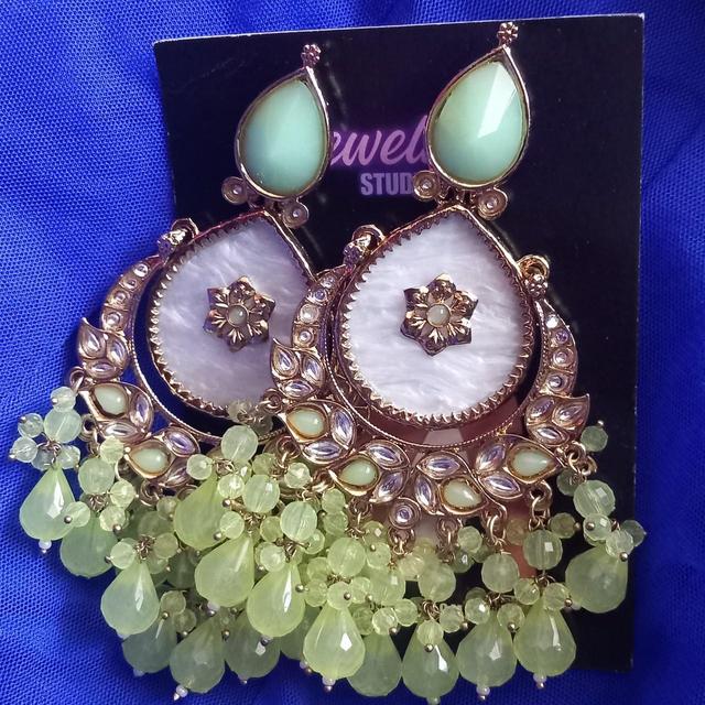 Women's Earrings - Green on Productcaster.