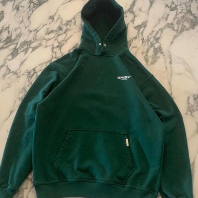 Represent Men's Hoodie - Green - S on Productcaster.