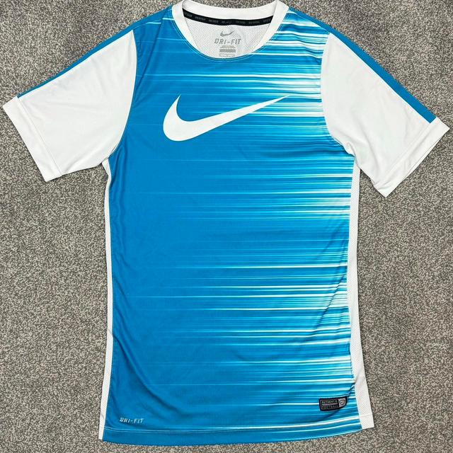 Nike Men's T-shirt - Blue/White - S on Productcaster.